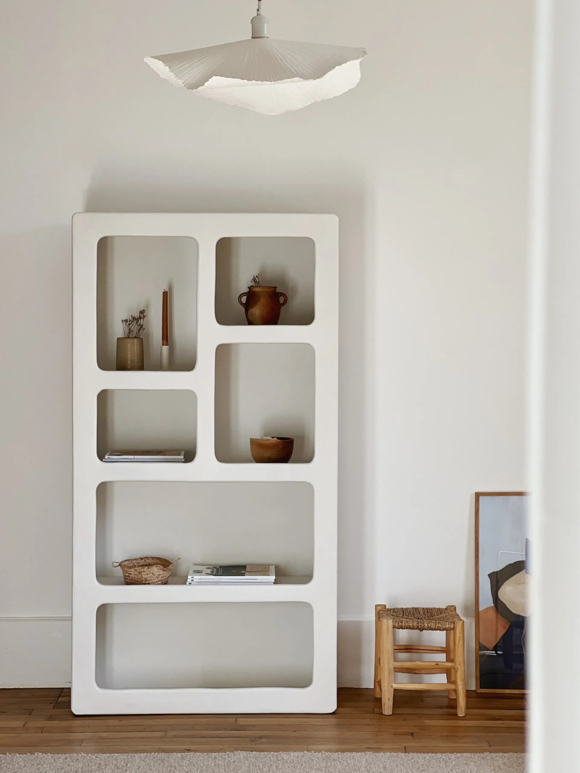 Sélection M Armoire Mykonos effet beton ciré blanc cassé Hot