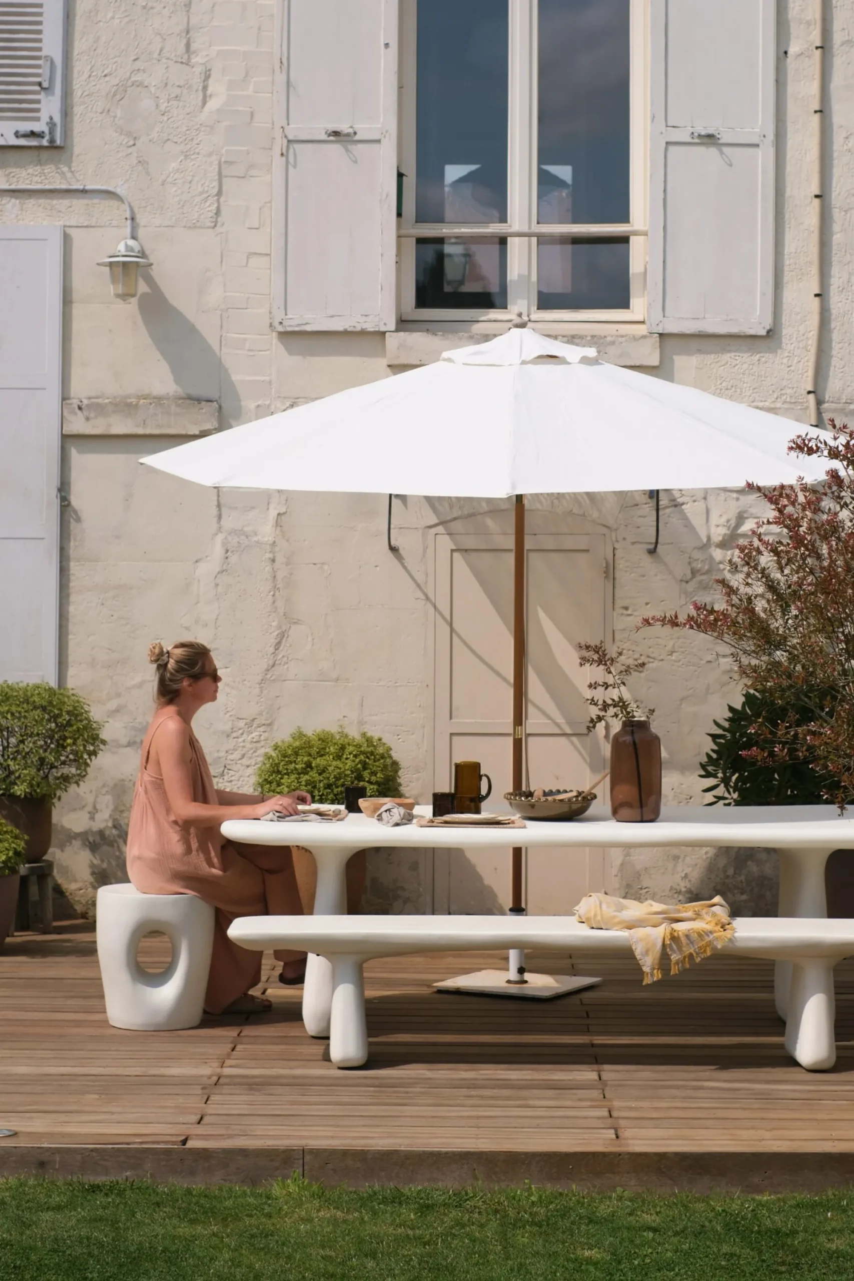 Sélection M Banc en résine blanche Online