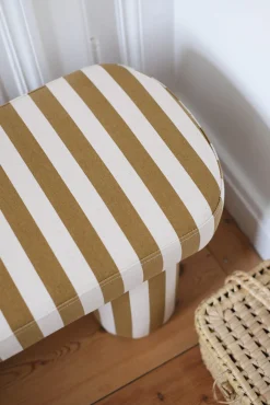 Sélection M Banc enfant rayé caramel écru New