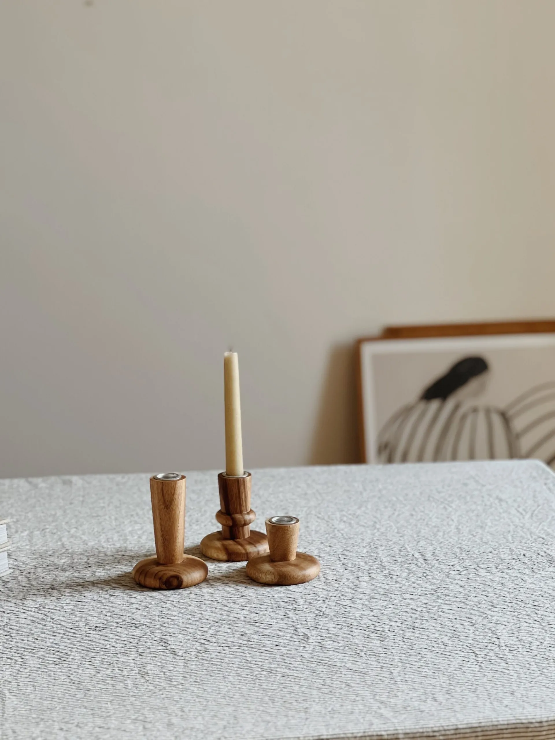 Sélection M Bougeoirs en bois d’acacia Outlet