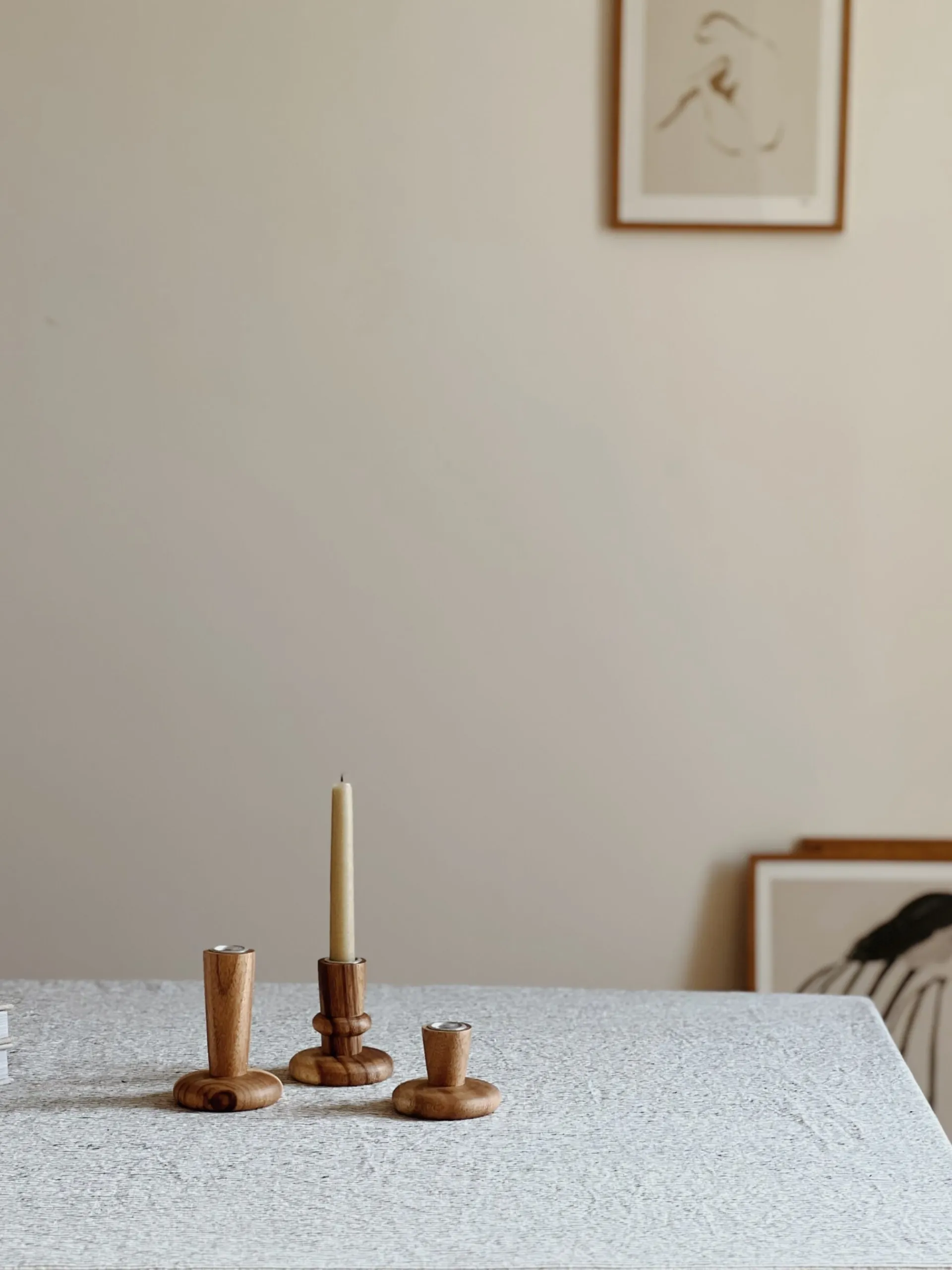 Sélection M Bougeoirs en bois d’acacia Outlet