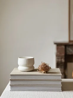 Sélection M Bougie parfumée pot texturé blanc Sale