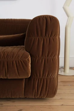 Sélection M Canapé 4 places velours caramel Clearance