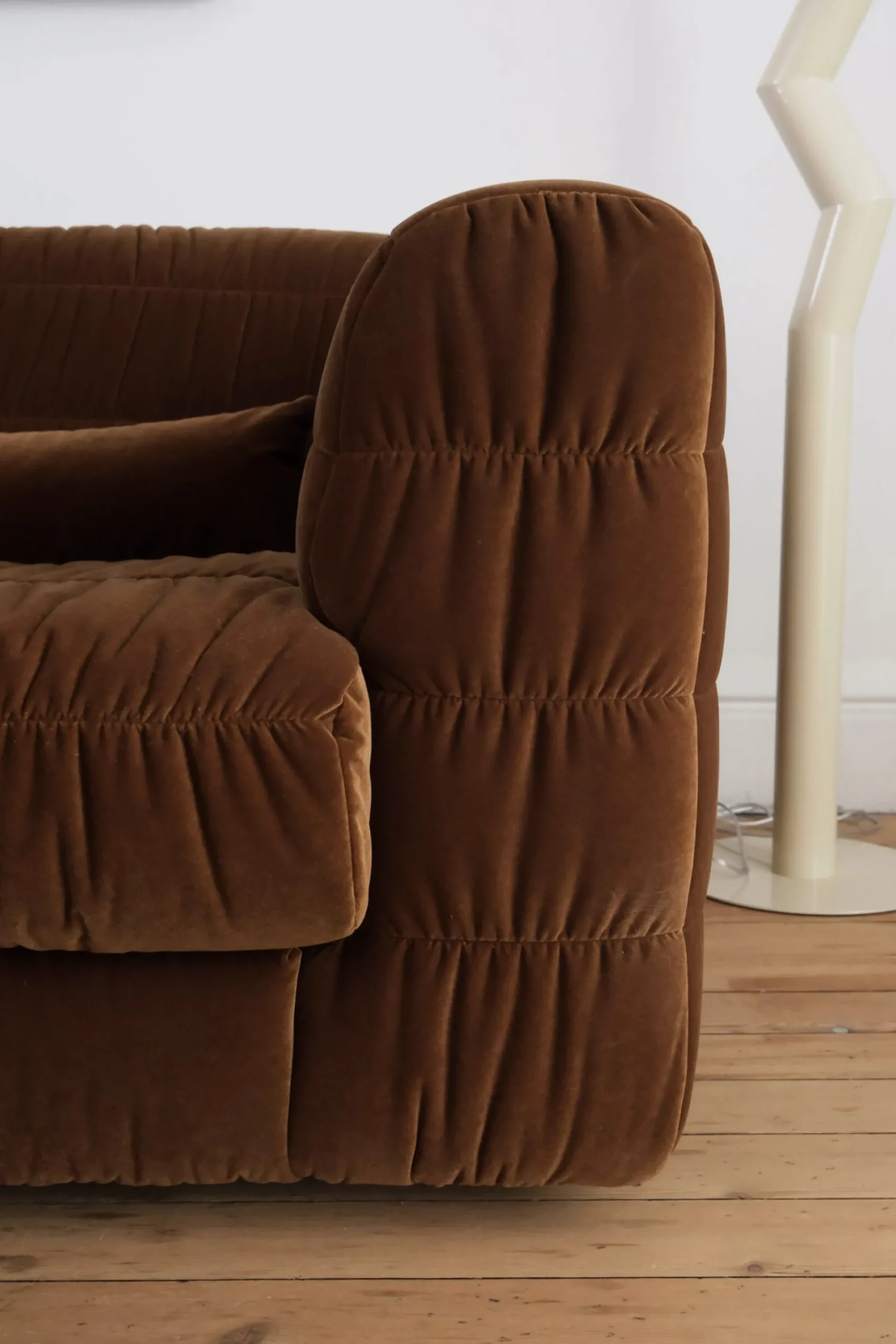 Sélection M Canapé 4 places velours caramel Clearance