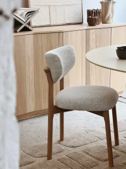 Sélection M Chaise en chêne et tissu chiné Discount