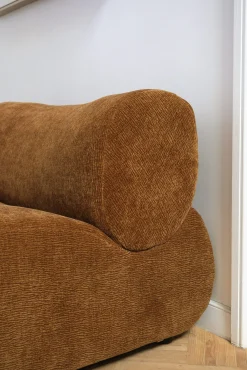 Sélection M Chauffeuse en velours marron / beige Discount