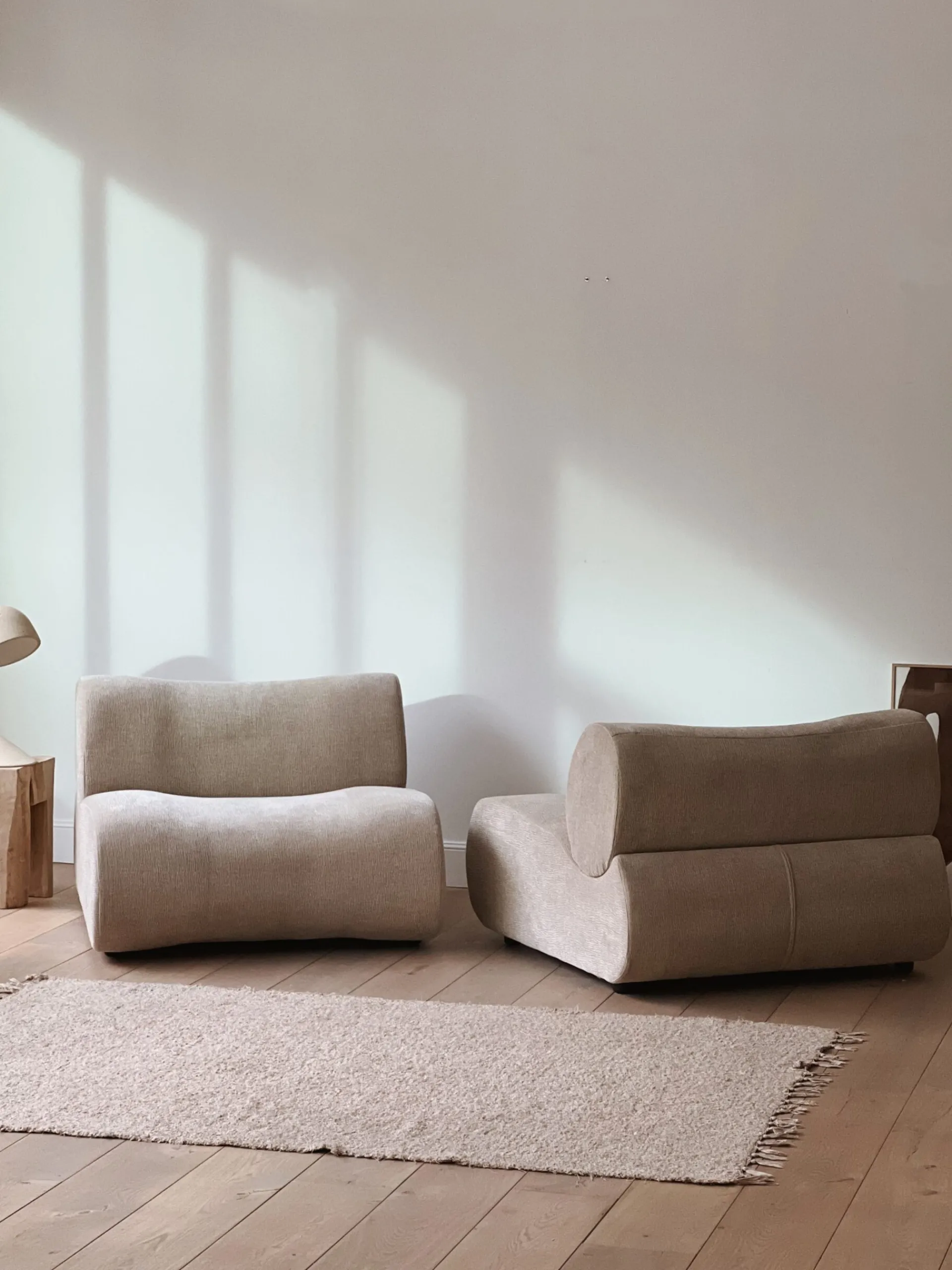 Sélection M Chauffeuse en velours marron / beige Discount