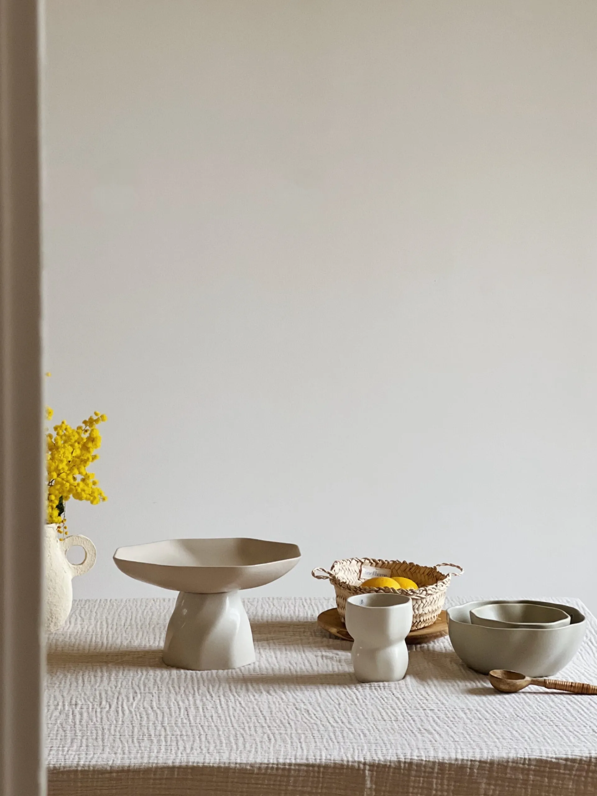 Sélection M Coupelle sur pied en grès emaillé