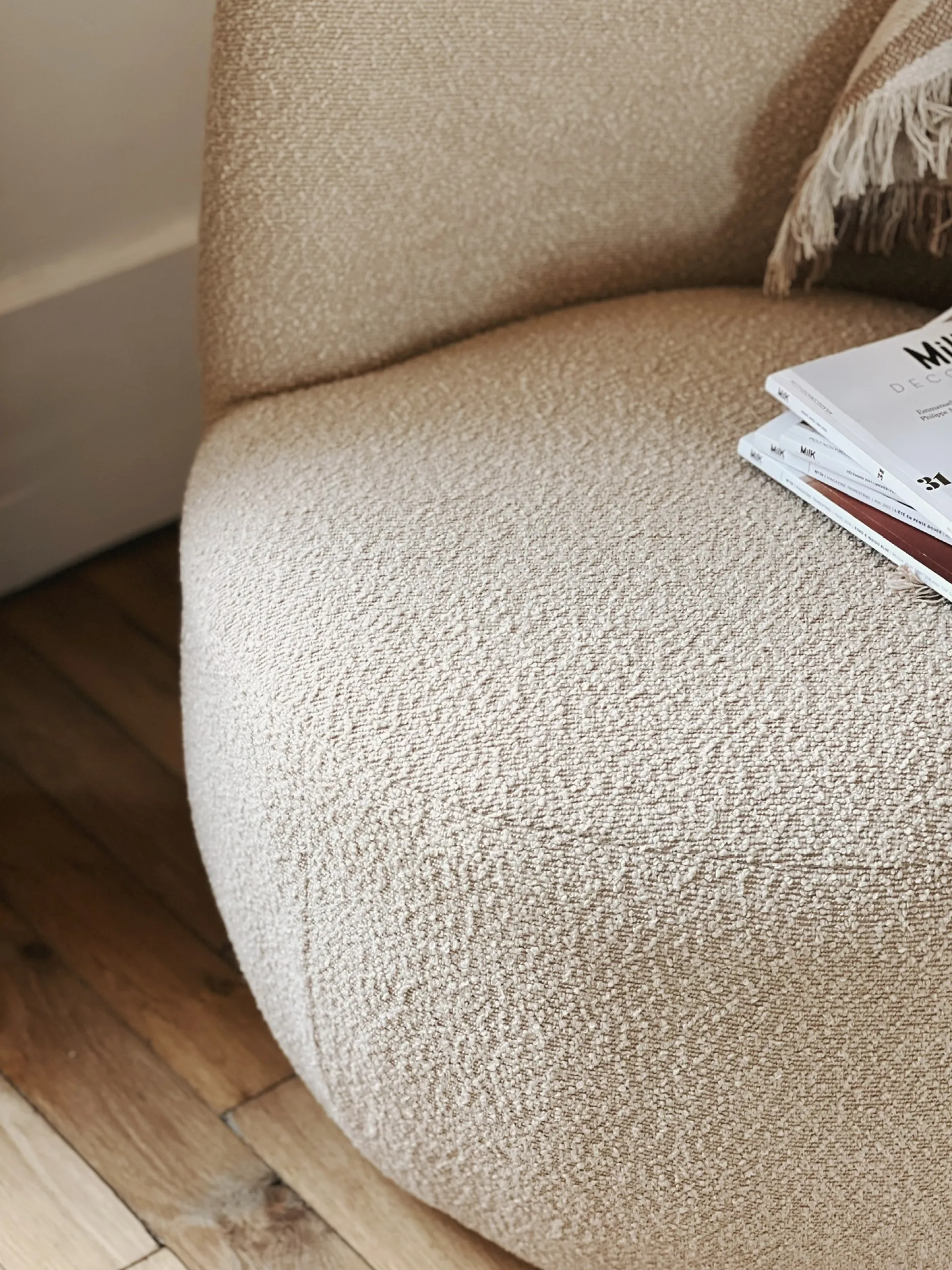 Sélection M Fauteuil bouclette beige Discount