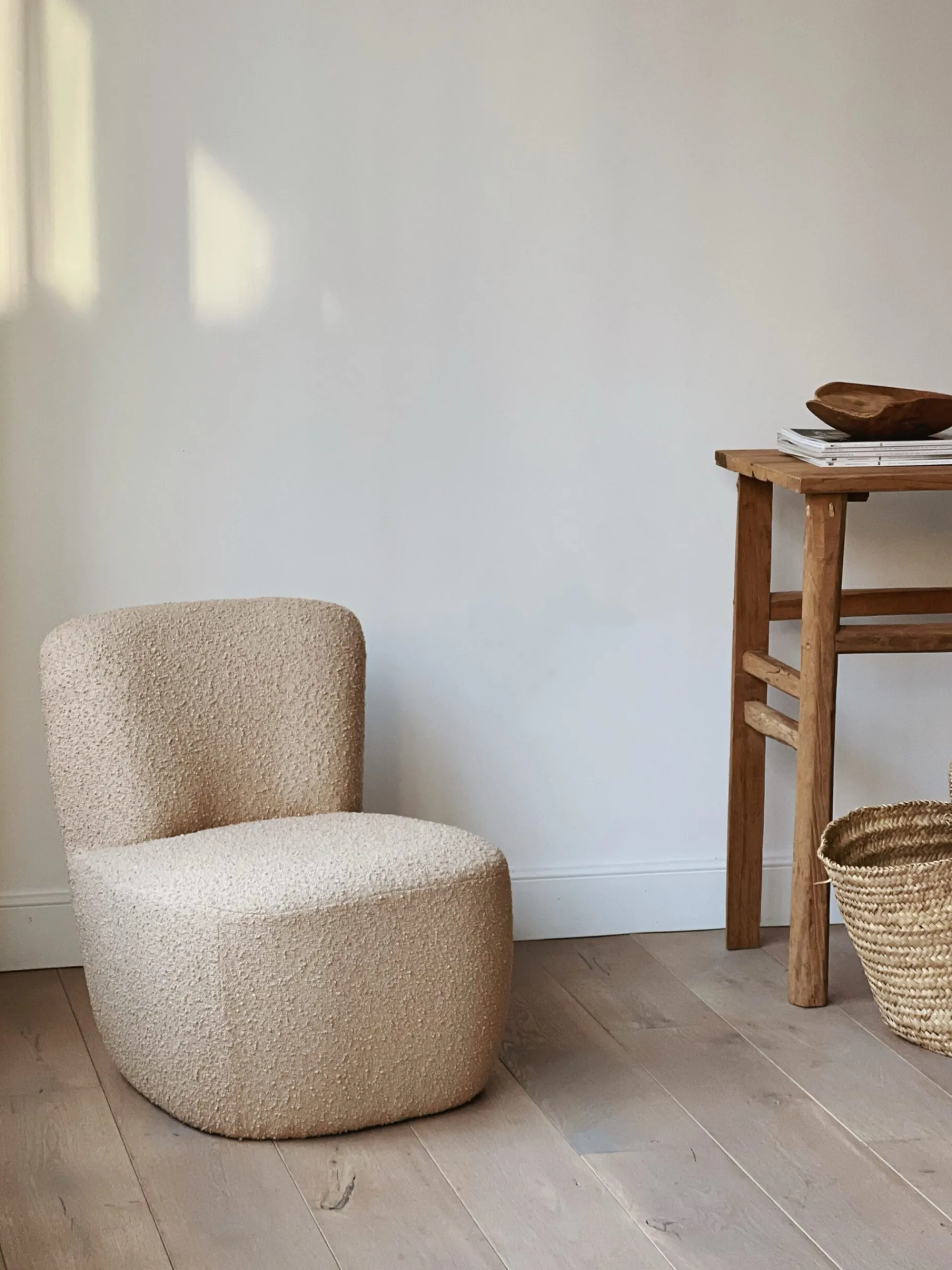 Sélection M Fauteuil en tissu bouclette – 4 couleurs Discount