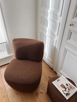 Sélection M Fauteuil en tissu bouclette – 4 couleurs Discount