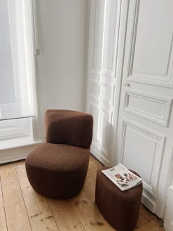 Sélection M Fauteuil en tissu bouclette – 4 couleurs Discount