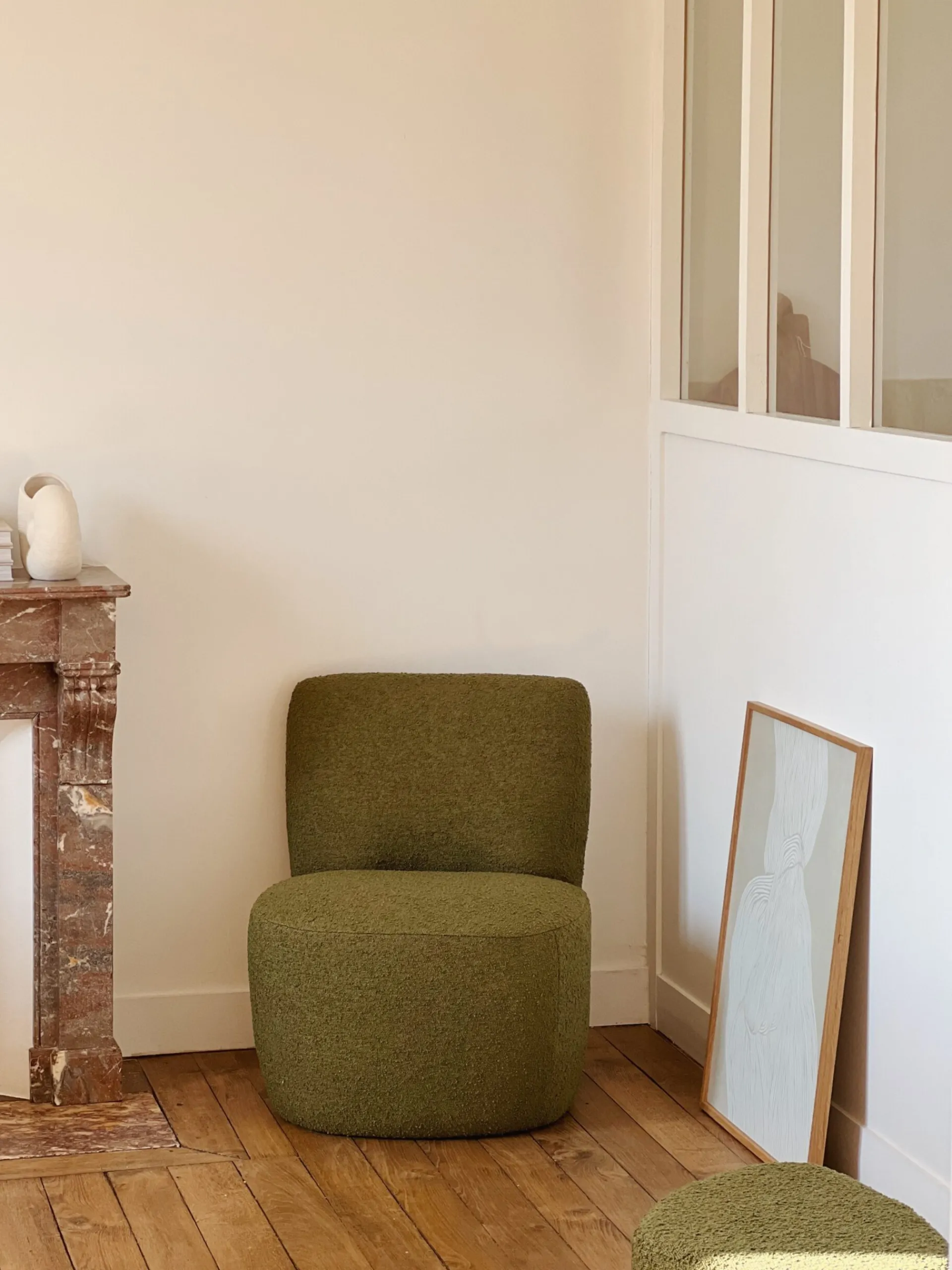 Sélection M Fauteuil en tissu bouclette – 4 couleurs Discount