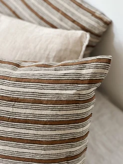 Sélection M Housse de coussin en lin rayé Outlet