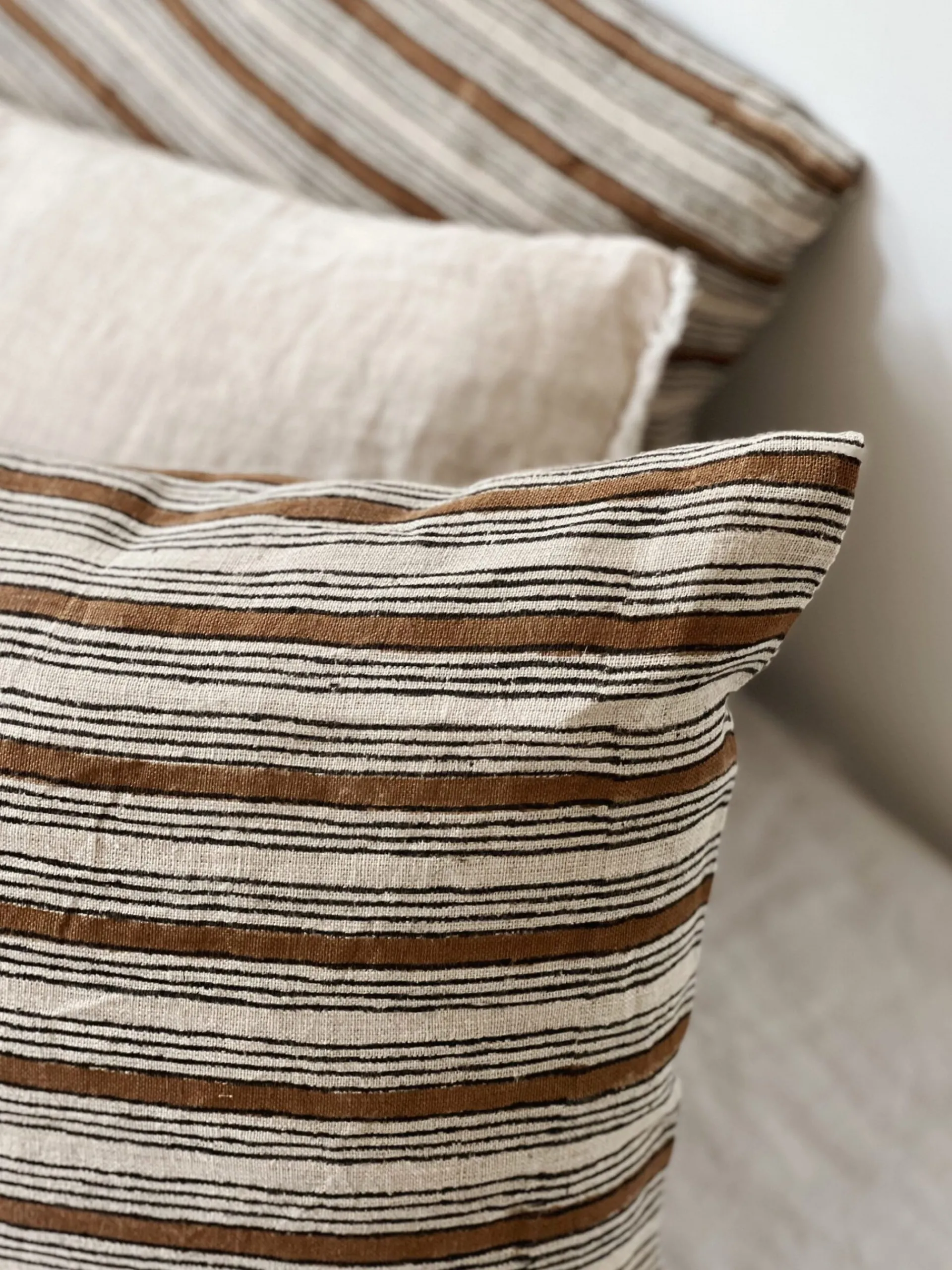 Sélection M Housse de coussin en lin rayé Outlet