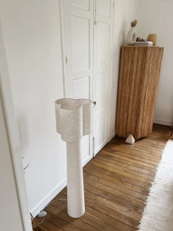 Sélection M Lampadaire Rosa en toile beige Outlet