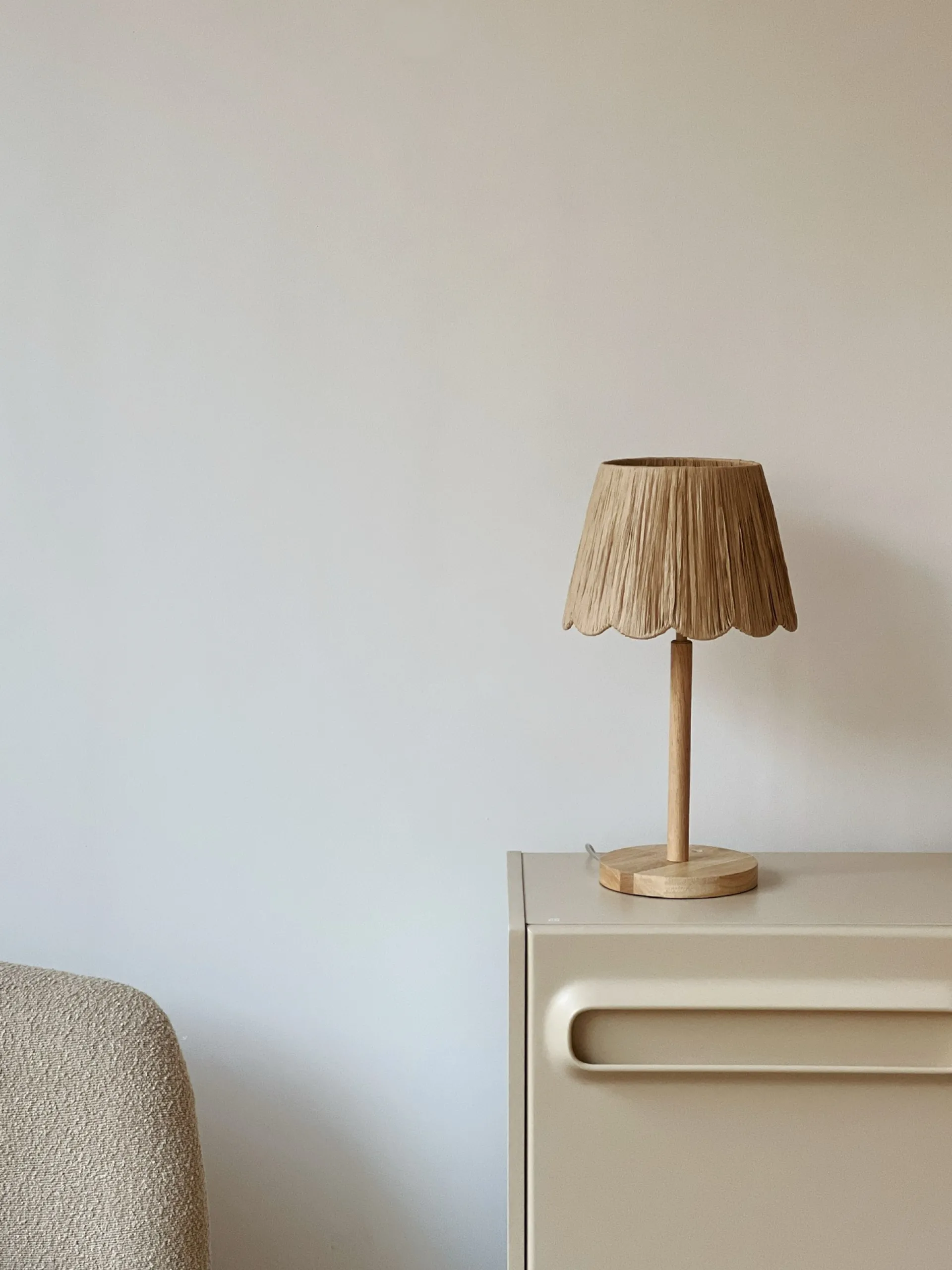 Sélection M Lampe à poser bois et raphia Frida Sale
