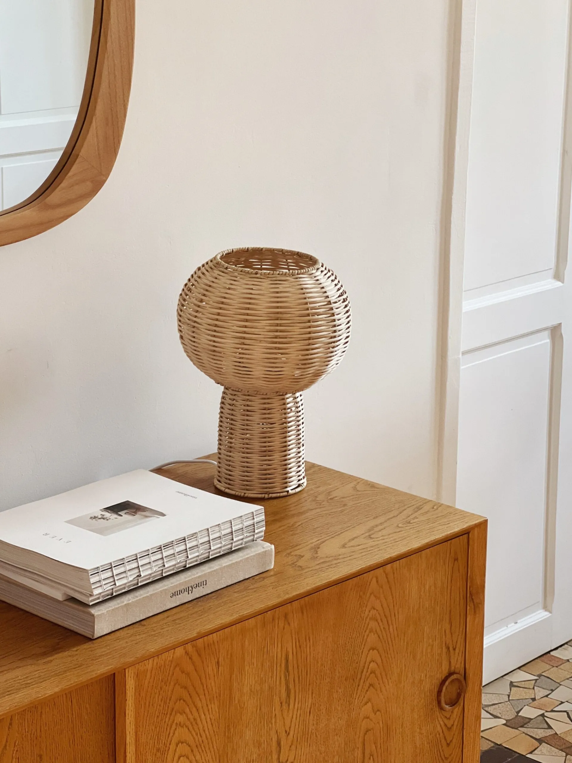 Sélection M Lampe à poser en rotin Discount