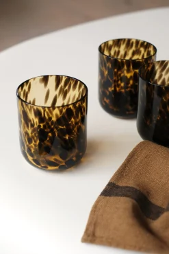 Sélection M Lot de 6 gobelets Léopard en verre ambré Sale