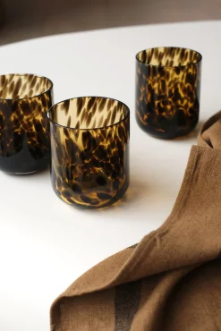 Sélection M Lot de 6 gobelets Léopard en verre ambré Sale