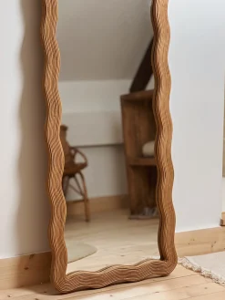 Sélection M Miroir en rotin en forme de vague Discount