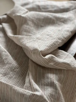 Sélection M Nappe en lin rayure noisette
