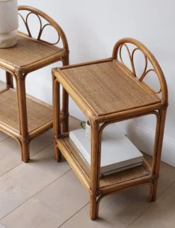 Sélection M Paire de chevets vintage en rotin Outlet