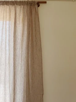 Sélection M Rideau en lin lavé rayure café/milk New