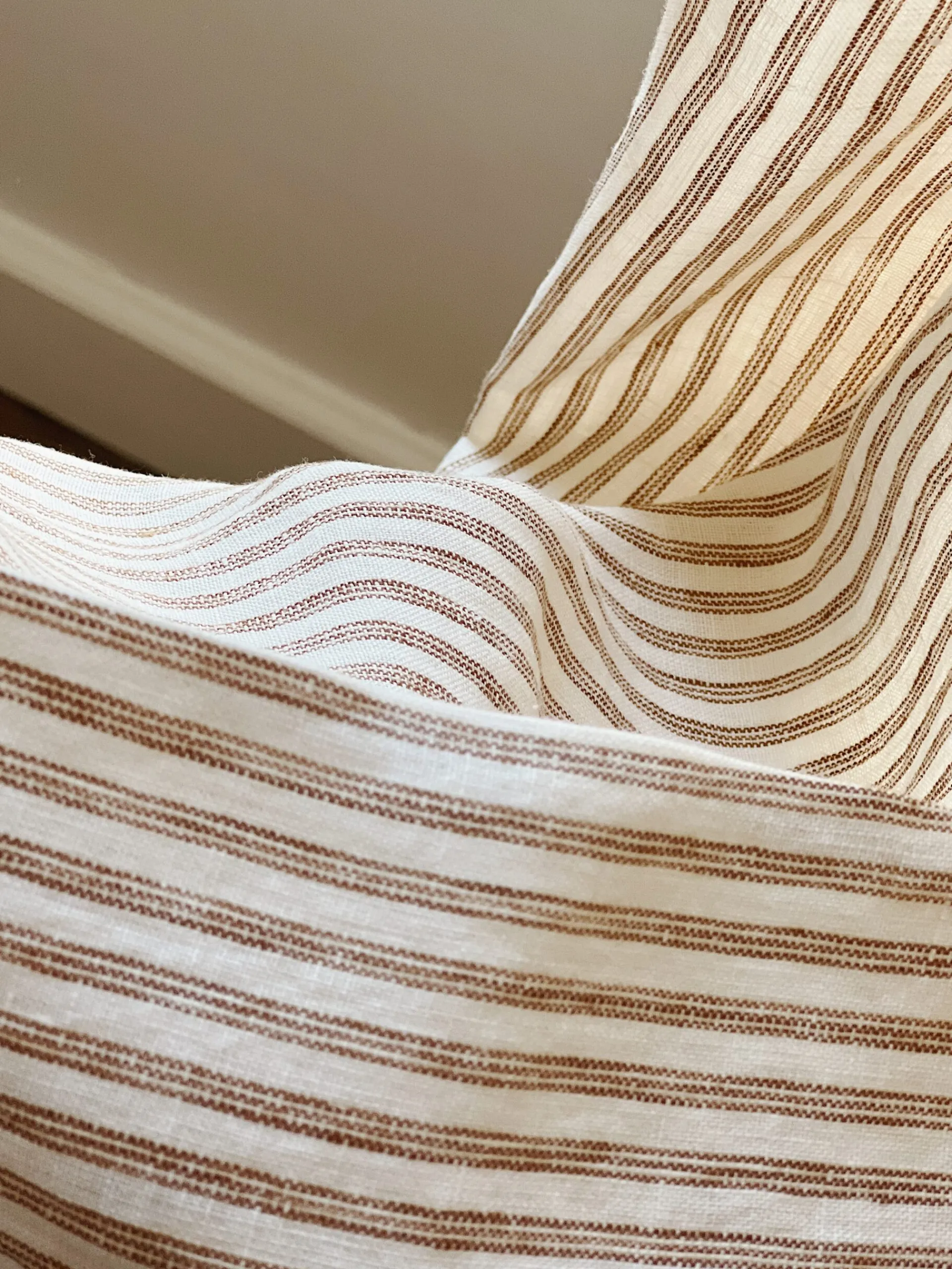 Sélection M Rideau en lin lavé rayure café/milk New