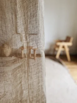 Sélection M Rideau voilage en lin lavé