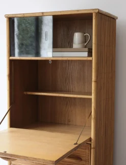 Sélection M Secrétaire en rotin vintage New