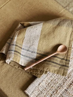 Sélection M Serviette de table lin et coton gold Sale