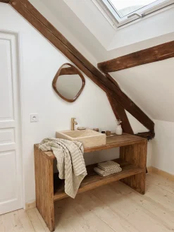 Sélection M Serviette de toilette gauffrée beige