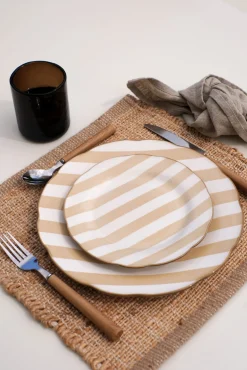 Sélection M Set de 4 assiettes rayées en porcelaine Best