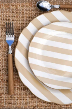 Sélection M Set de 4 assiettes rayées en porcelaine Best