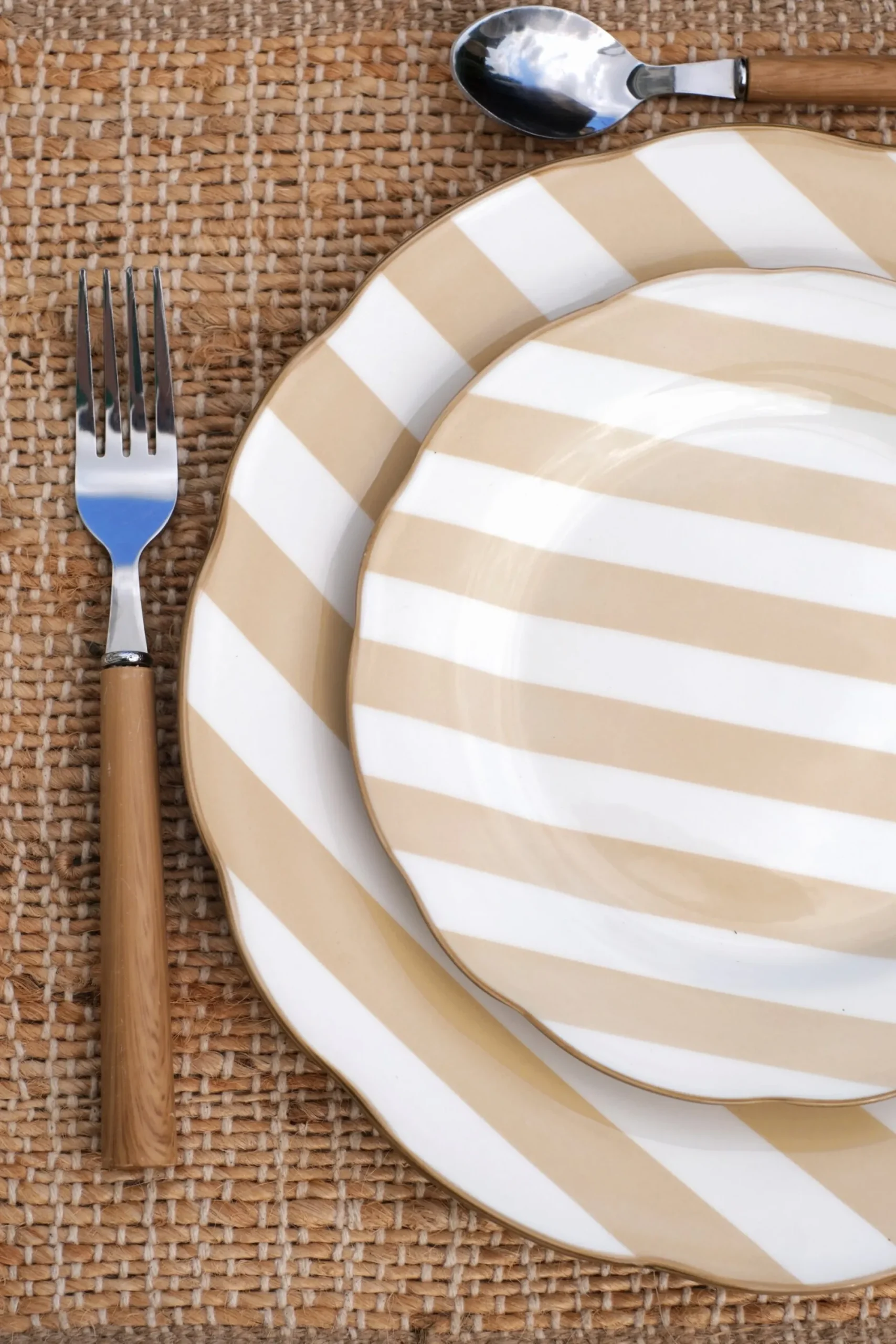 Sélection M Set de 4 assiettes rayées en porcelaine Best