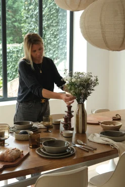 Sélection M Set de 16 couverts inox et marron Discount