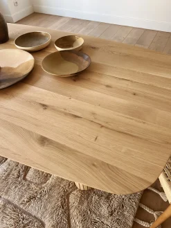 Sélection M Table à manger moderne en chêne massif 200x100cm Clearance