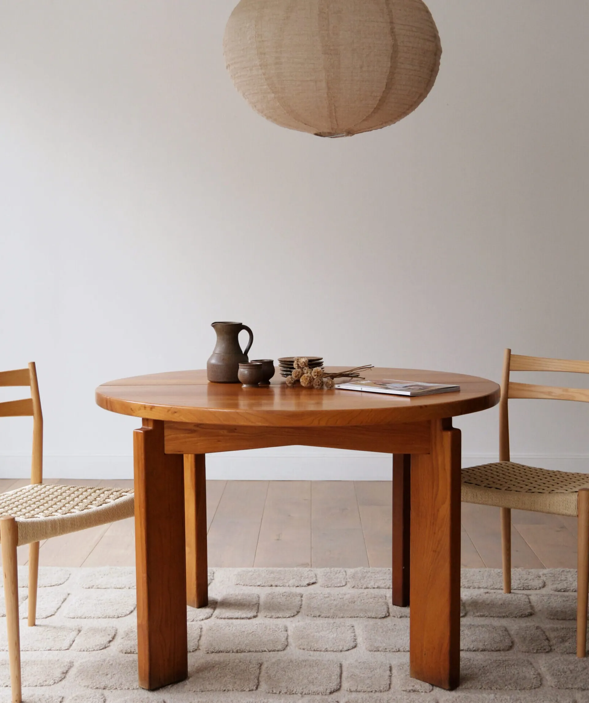 Sélection M Table Regain en orme massif avec rallonges Outlet