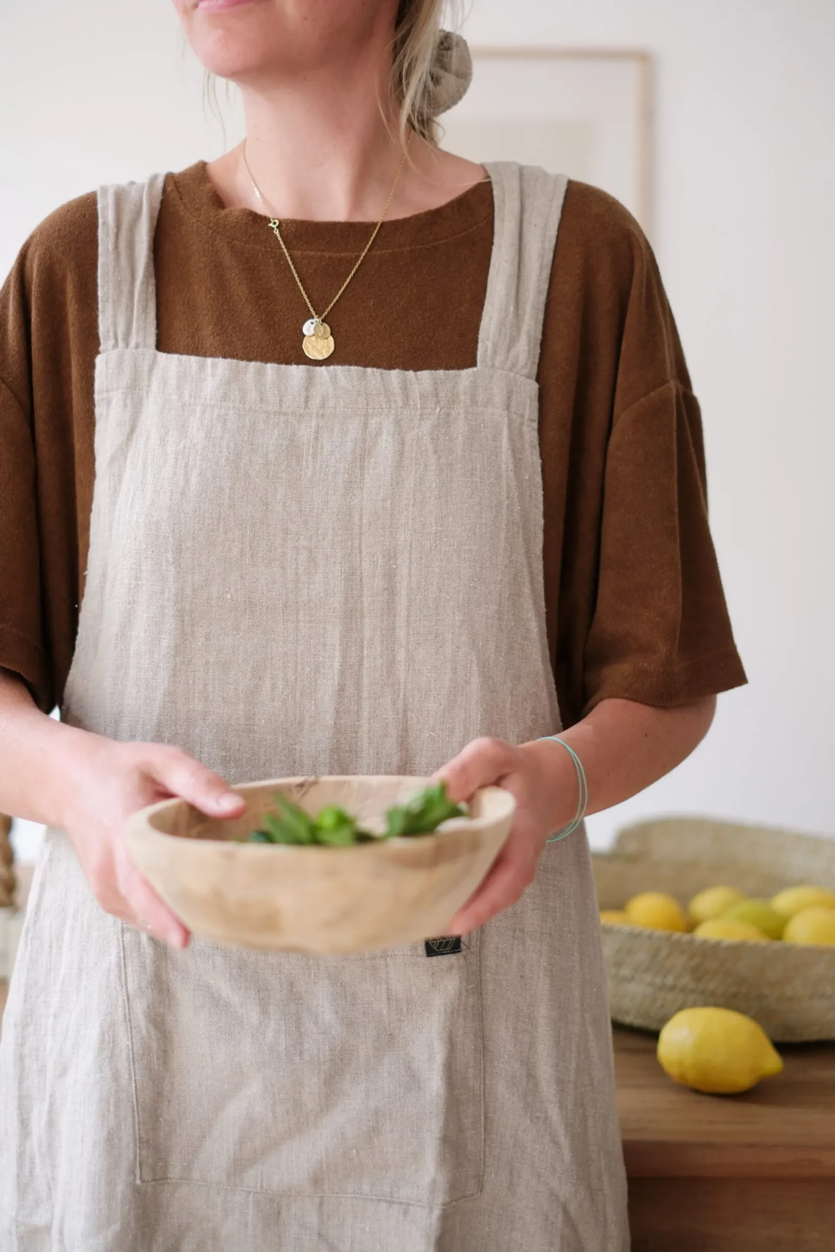 Sélection M Tablier japonais en lin Sale