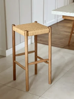 Sélection M Tabouret de bar tressé en chêne Best