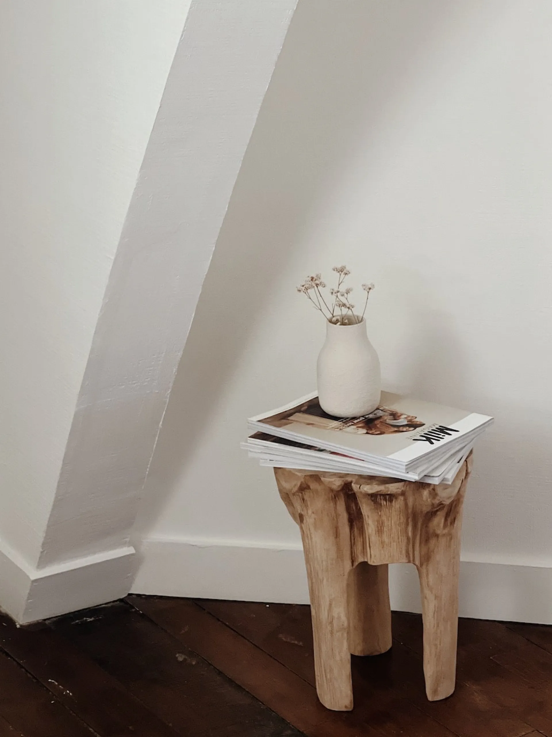 Sélection M Tabouret trepied en teck recyclé Outlet