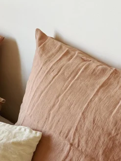 Sélection M Taies d’oreiller en lin lavé / coton – 4 couleurs Clearance