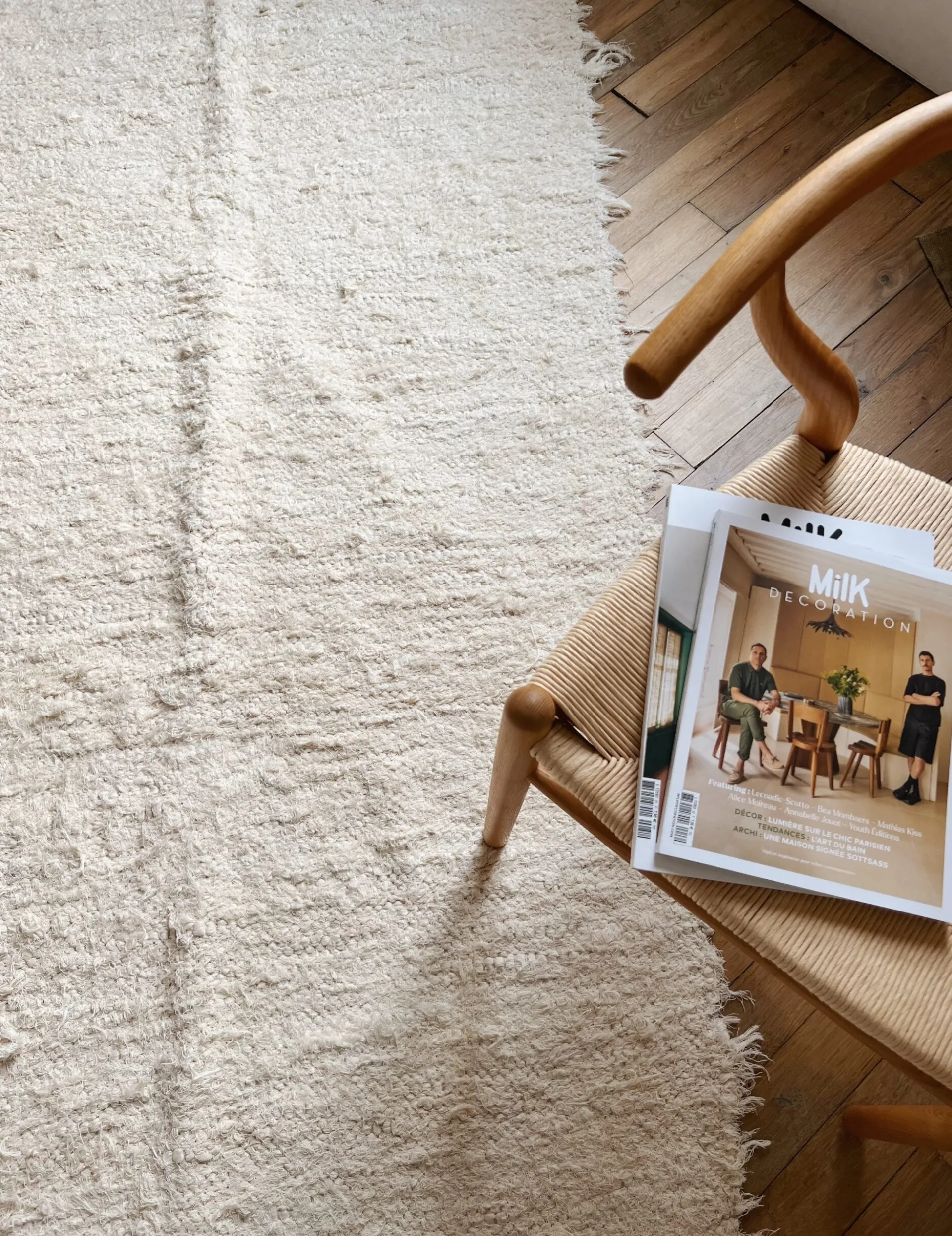 Sélection M Tapis écru unis en coton recyclé 200X300cm Hot