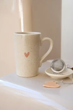 Sélection M Tasse à thé en porcelaine avec soucoupe et boule à thé Discount
