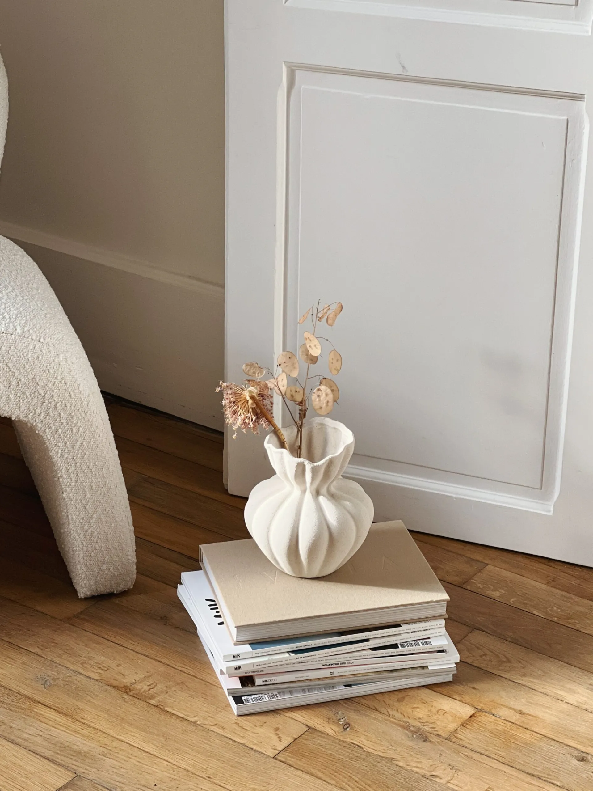 Sélection M Vase collerette en céramique blanc New