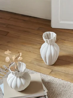 Sélection M Vase collerette en céramique blanc New